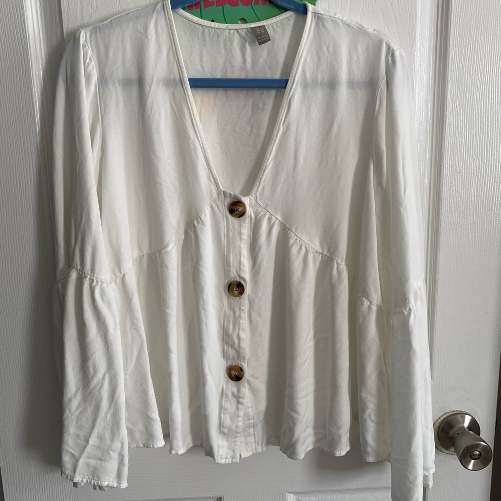 ASOS long sleeve v neck smock top